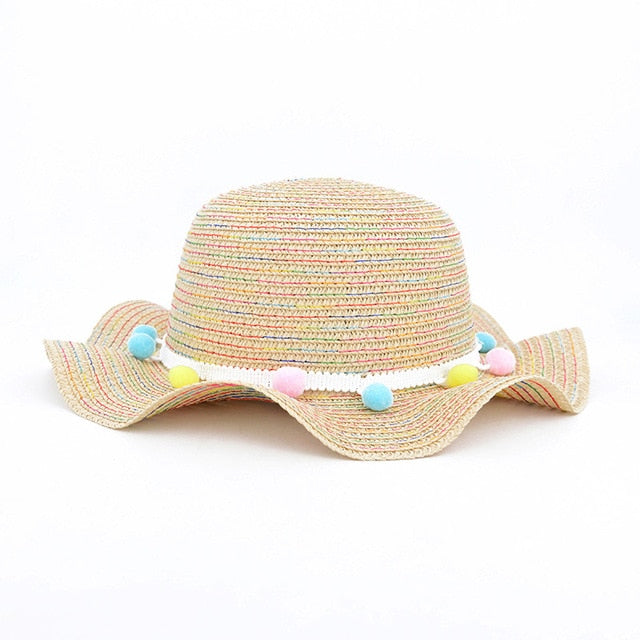 Fashionable Colorful Kids Straw Hat