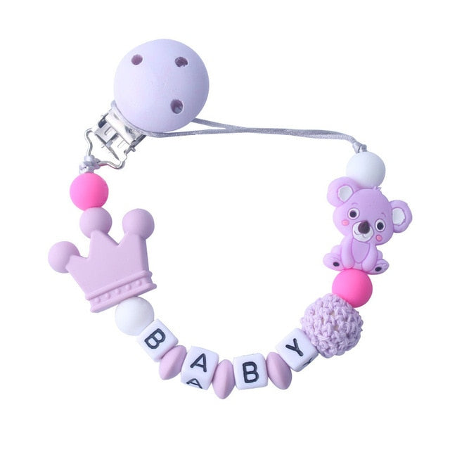 Koala Bear Pacifier Chain With Personalised Name