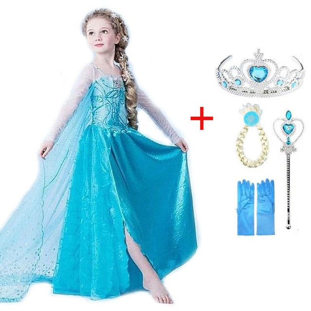 Girls Queen Print Birthday Princess Dress Kids – lilachicapparels